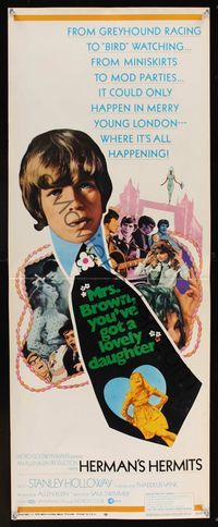 6v526 MRS BROWN YOU'VE GOT A LOVELY DAUGHTER insert '68 Peter Noone wearing mod tie w/title on it!