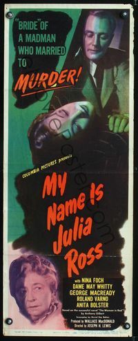 6v528 MY NAME IS JULIA ROSS insert '45 Joseph H. Lewis film noir, Nina Foch, Dame May Whitty