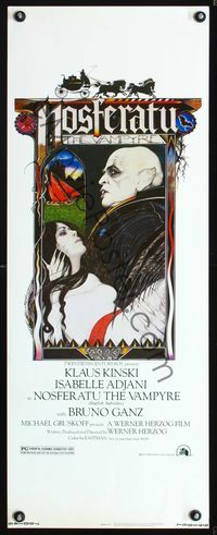6v537 NOSFERATU THE VAMPYRE insert '79 Klaus Kinski, Werner Herzog, classic Palladini vampire art!
