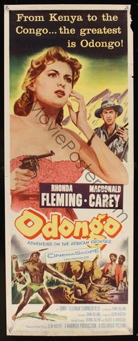6v541 ODONGO insert '56 Rhonda Fleming in an African adventure sweeping from Kenya to Congo!