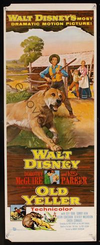 6v543 OLD YELLER insert '57 great artwork of Disney's most classic canine, Fess Parker, McGuire