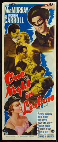 6v546 ONE NIGHT IN LISBON insert '41 many images of Fred MacMurray & Madeleine Carroll!