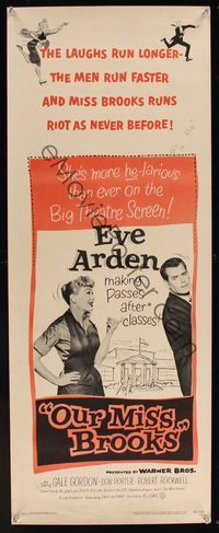 6v549 OUR MISS BROOKS insert '56 school teacher Eve Arden is making passes after classes!