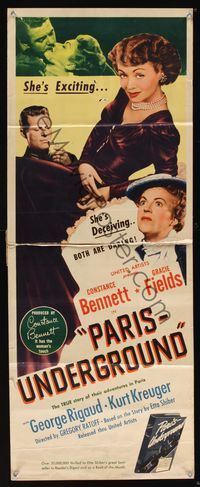 6v554 PARIS-UNDERGROUND insert '45 Constance Bennett, Gracie Fields, a kiss wins more than a sword!