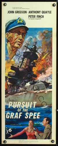 6v568 PURSUIT OF THE GRAF SPEE insert '57 Powell & Pressburger's Battle of the River Plate!