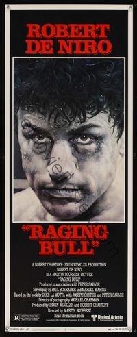 6v573 RAGING BULL insert '80 Martin Scorsese, classic close up boxing image of Robert De Niro!