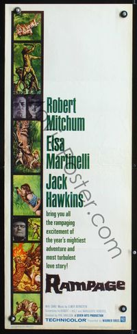 6v574 RAMPAGE insert '63 Robert Mitchum & Elsa Martinelli in the African jungle!