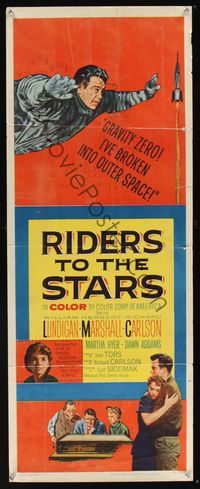 6v580 RIDERS TO THE STARS insert '54 William Lundigan has broken into outer space w/gravity zero!