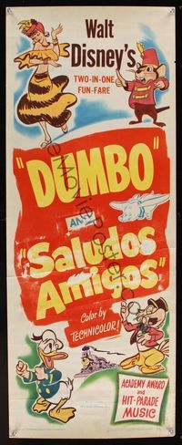 6v417 DUMBO/SALUDOS AMIGOS insert '50s Donald Duck, Joe Carioca, Disney two-in-one fun-fare!