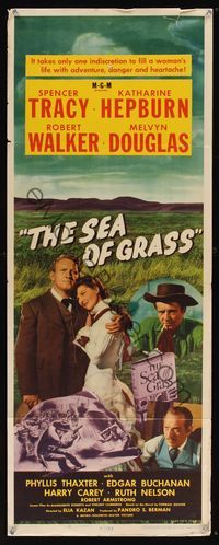 6v588 SEA OF GRASS insert '47 Spencer Tracy, Katharine Hepburn & Robert Walker!