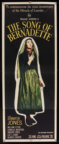 6v610 SONG OF BERNADETTE insert R58 artwork of angelic Jennifer Jones by Norman Rockwell!