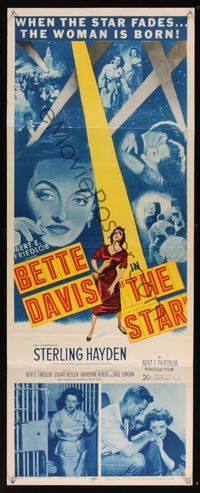 6v614 STAR insert '53 great artwork of Hollywood actress Bette Davis in the spotlight!