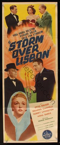 6v618 STORM OVER LISBON insert '44 sexy Vera Ralston, Erich von Stroheim & Richard Arlen!