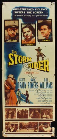 6v619 STORM RIDER insert '57 stranger Scott Brady, sheriff Bill Williams, Mala Powers is trouble!