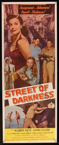 6v623 STREET OF DARKNESS insert '58 the assignment was adventure, the payoff was violence!