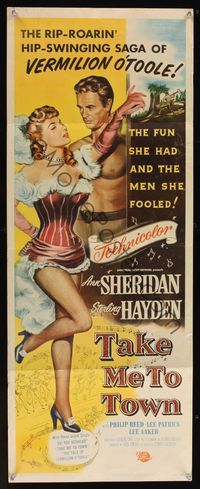 6v630 TAKE ME TO TOWN insert '53 the saga of sexy Ann Sheridan & the men she fooled,Sterling Hayden