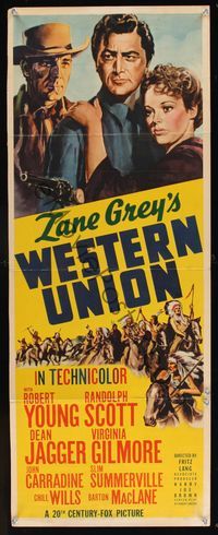 6v663 WESTERN UNION insert '41 Zane Grey, Fritz Lang, Robert Young, Randolph Scott