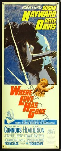 6v665 WHERE LOVE HAS GONE insert '64 Susan Hayward, Bette Davis, trashy Harold Robbins!