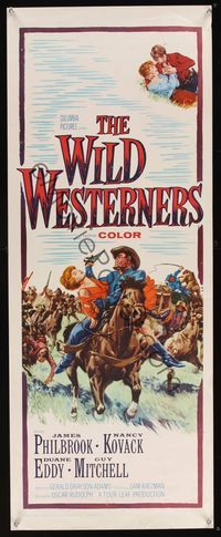 6v671 WILD WESTERNERS insert '62 art of James Philbrook & Nancy Kovack in middle of Indian battle!