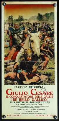 6v694 CAESAR THE CONQUEROR Italian locandina '62 art of Cameron Mitchell as Caesar by Atabbri!