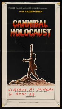 6v696 CANNIBAL HOLOCAUST Italian locandina '82 Ruggero Deodato directed, most gruesome horror!