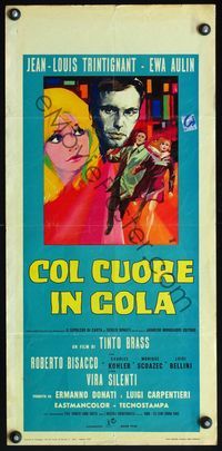 6v708 DEADLY SWEET Italian locandina '67 Col Cuore in gola, Jean-Louis Trintignant, Ewa Aulin!