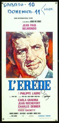 6v716 EXTERMINATOR Italian locandina '73 L'Heritier, close up art of Jean Paul Belmondo!