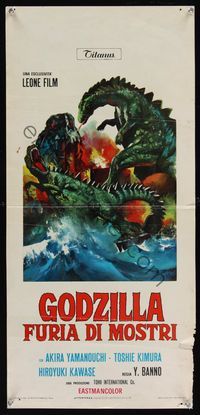 6v721 GODZILLA VS. THE SMOG MONSTER Italian locandina '72 Gojira tai Hedora, Toho Japanese sci-fi!