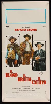 6v725 GOOD, THE BAD & THE UGLY Italian locandina R70s Clint Eastwood, Lee Van Cleef, Sergio Leone!