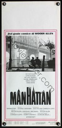 6v749 MANHATTAN Italian locandina '79 classic image of Woody Allen & Diane Keaton by bridge!