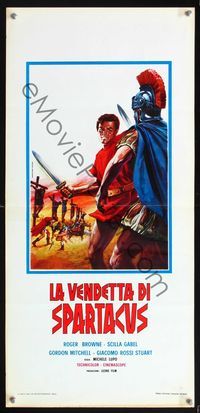 6v765 REVENGE OF SPARTACUS Italian locandina R70s La vendetta di Spartacus, Aller Roman soldier art!