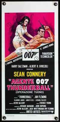 6v784 THUNDERBALL Italian locandina R80s art of Sean Connery as James Bond 007 by Averado Ciriello!