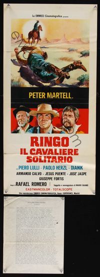 6v791 TWO BROTHERS, ONE DEATH Italian locandina '68 Peter Martell, Ringo, the Lonely Horseman!