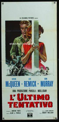 6v681 BABY THE RAIN MUST FALL Italian locandina '65 different art of Steve McQueen, sexy Lee Remick