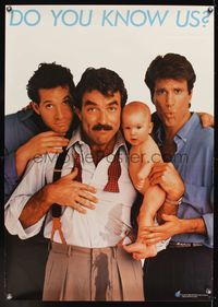 6v059 THREE MEN & A BABY teaser Japanese 29x41 '88 Tom Selleck, Ted Danson, Steve Guttenberg