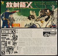 6v079 THEM Japanese press sheet '54 classic sci-fi, different art of giant bugs terrorizing people!