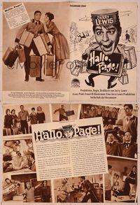 6w169 BELLBOY German program '60 wacky artwork of Jerry Lewis carrying luggage + many photos!