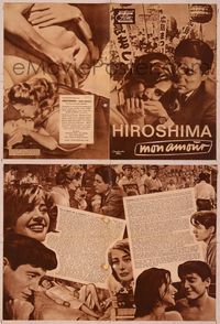 6w188 HIROSHIMA MON AMOUR German program '59 Alain Resnais classic, Emmanuelle Riva, Eiji Okada
