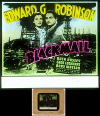 6w076 BLACKMAIL glass slide '39 Edward G. Robinson escapes from a chain gang, but gets revenge!