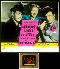 6w077 BOWERY glass slide '33 great close up of George Raft, Jackie Cooper & Wallace Beery!