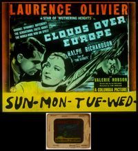6w087 CLOUDS OVER EUROPE glass slide '39 Laurence Olivier, Valerie Hobson, Ralph Richardson