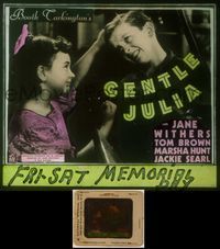 6w096 GENTLE JULIA glass slide '36 Jane Withers pulls on Jackie Searl's hair, Booth Tarkington