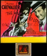 6w111 WAY TO LOVE glass slide '33 Maurice Chevalier + 4 artwork images of sexy Ann Dvorak!