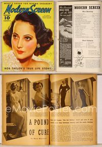 6w036 MODERN SCREEN magazine December 1936, artwork of pretty Merle Oberon by Earl Christy!
