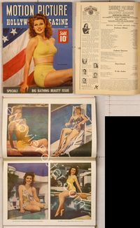 6w038 MOTION PICTURE magazine July 1943, special bathing suit issue with sexiest Rita Hayworth!