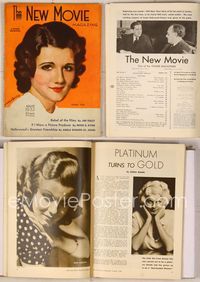 6w050 NEW MOVIE MAGAZINE magazine August 1932, art of pretty Sidney Fox by McClelland Barclay!