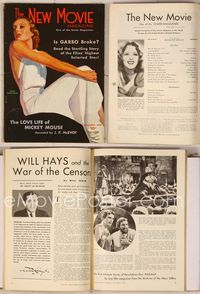 6w053 NEW MOVIE MAGAZINE magazine November 1932, sexiest art of Joan Crawford by McClelland Barclay