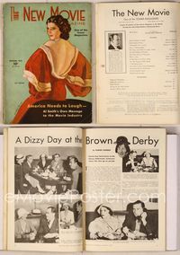 6w052 NEW MOVIE MAGAZINE magazine October 1932, artwork of sexy Kay Francis by McClelland Barclay!