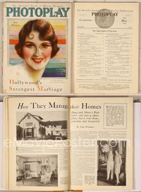 6w018 PHOTOPLAY magazine May 1929, artwork of pretty smiling June Collyer by Charles Sheldon!