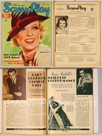 6w056 SCREEN PLAY magazine July 1935, great artwork of pretty Marion Davies wearing cool hat!